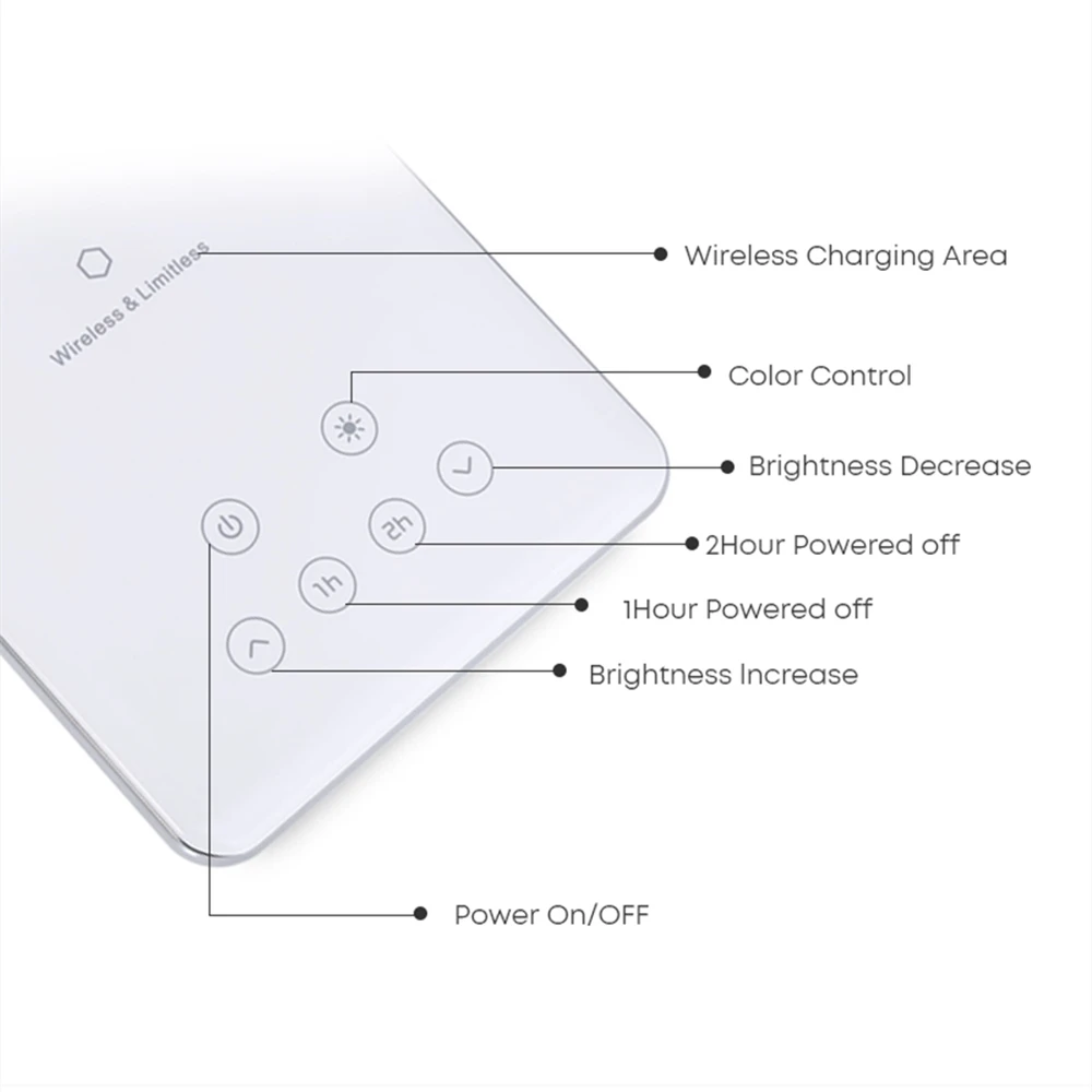  DCAE Table Desk LED Lamp Light Qi Wireless Charger for iPhone 11 8 X XS Max XR Fast Desktop Chargin