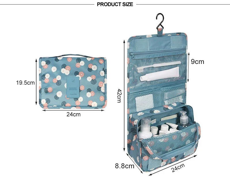 Портативный складной комплект туалетных принадлежностей с принтом, прозрачная дорожная сумка для хранения, косметичка, органайзер для путешествий, для ванной комнаты, подарок для девочки