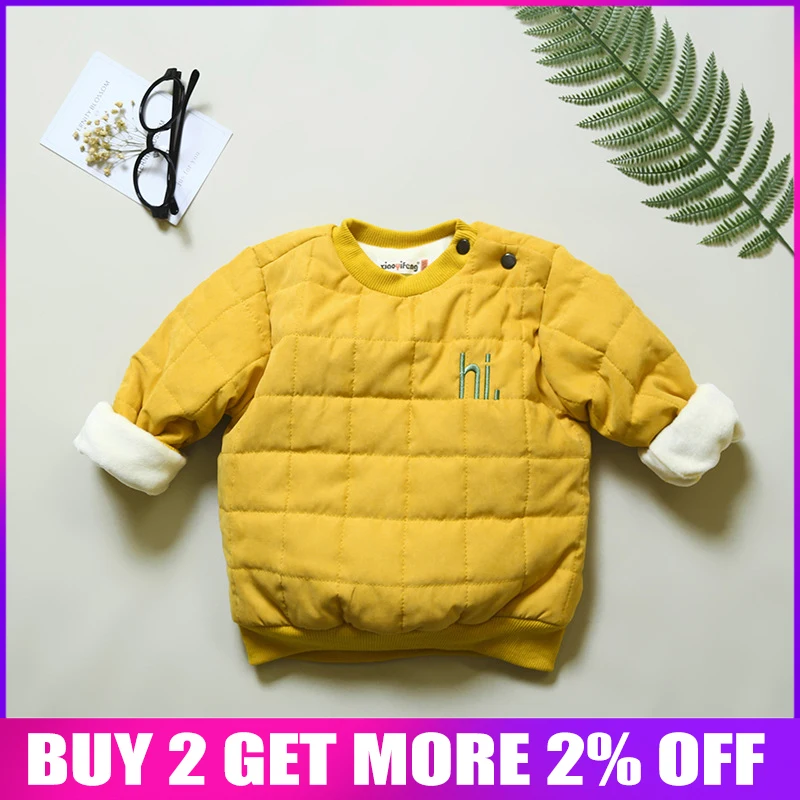 

BibiCola children boys sweatshirts winter kids boys thicken warm coat outwear baby Long Sleeve hoodies velvet clothing outfits