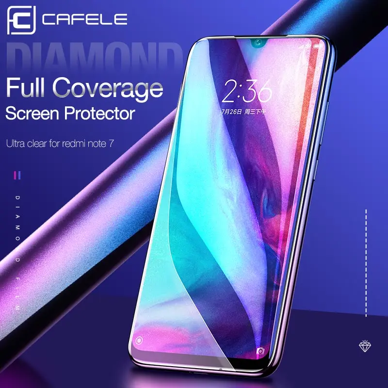 

CAFELE Full Coverage HD Screen Protector For Redmi Note 7 Note7 Ultra Thin Scratch Proof Anti-fingerprint Film Tempered Glass