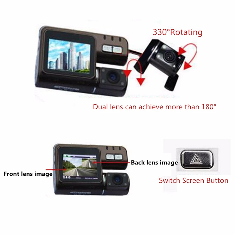 2 ''HD 1080P ночное видение двойной объектив 360 градусов широкоугольный передний