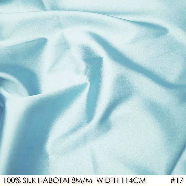 

SILK HABOTAI 114cm width 8 mm/100% Silk Fabric Sewing Material Textile Fabric Manufacture Wholesale Light SkyBlue NO 17