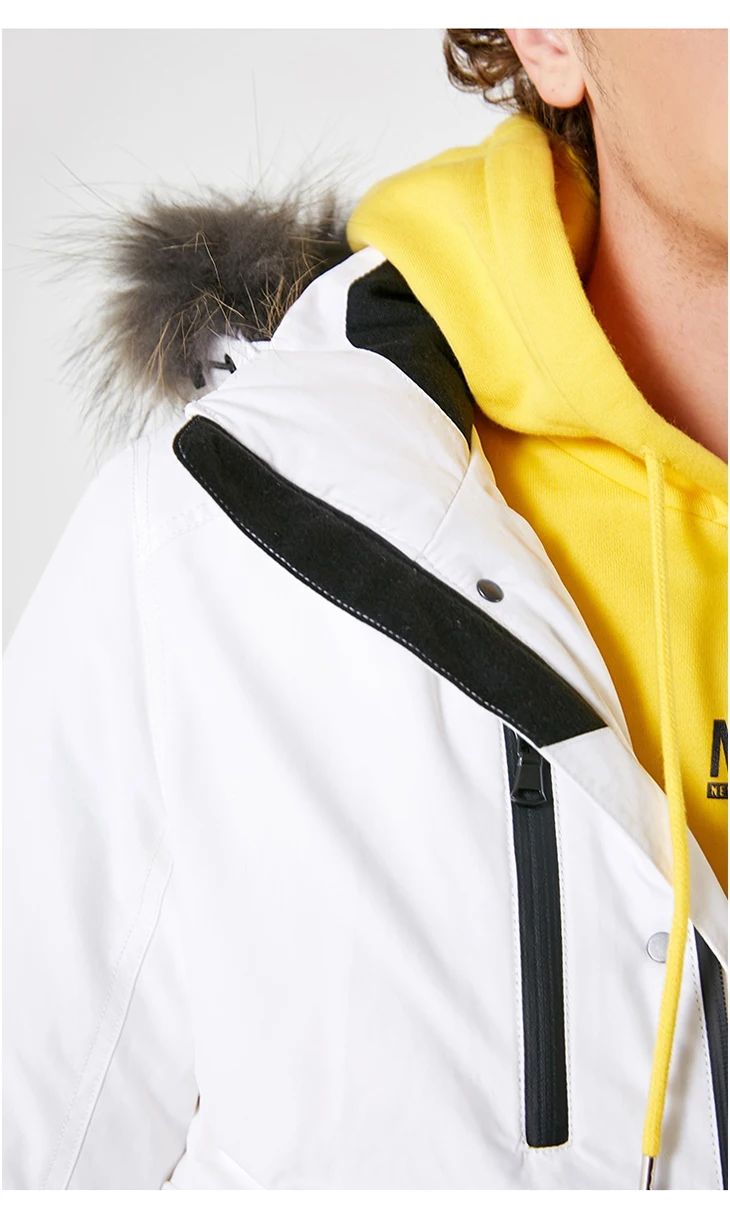 Отборный мужской короткий пуховик Зимняя парка с воротником из меха енота короткая теплая мужская одежда S | 418412538