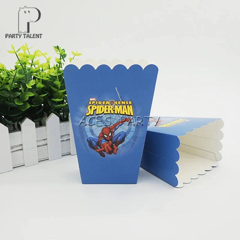 

8pcs/lot Popcorn Box Snack Box for Kids Spiderman Theme Birthday Party Baby Shower Party Decoration Party Supplies