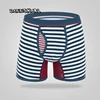 M-6XL Fashion Men's Stripe Boxers Sexy Cotton Lengthen Straight Angle Pants FRONT OPENING Design Underpant ► Photo 2/6