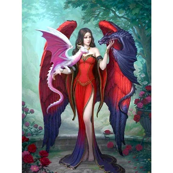 

Full Square/Round Drill 5D DIY Diamond Painting "Angel & Dragon" Embroidery Cross Stitch Mosaic Home Decor Gift