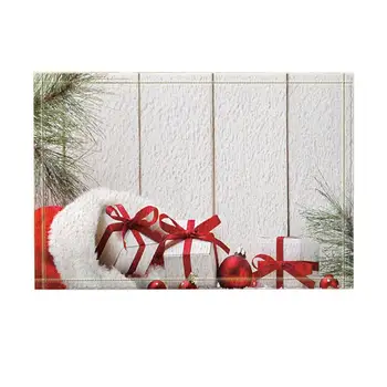 

Christmas Decor, Against Wooden Board Bath Rugs, Non-Slip Funny Indoor Outdoor Doormat