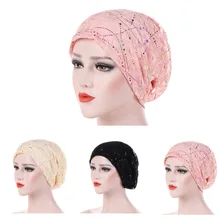 Новые женские кружевные дышащие тюрбан из хлопка головной убор шапочка при химиотерапии кепки разноцветные головные уборы женские головные уборы аксессуары