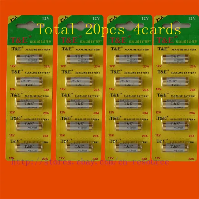

20 x 23A 12v Batteries 23AE MS21 A23 V23GA VR22 MN21 N
