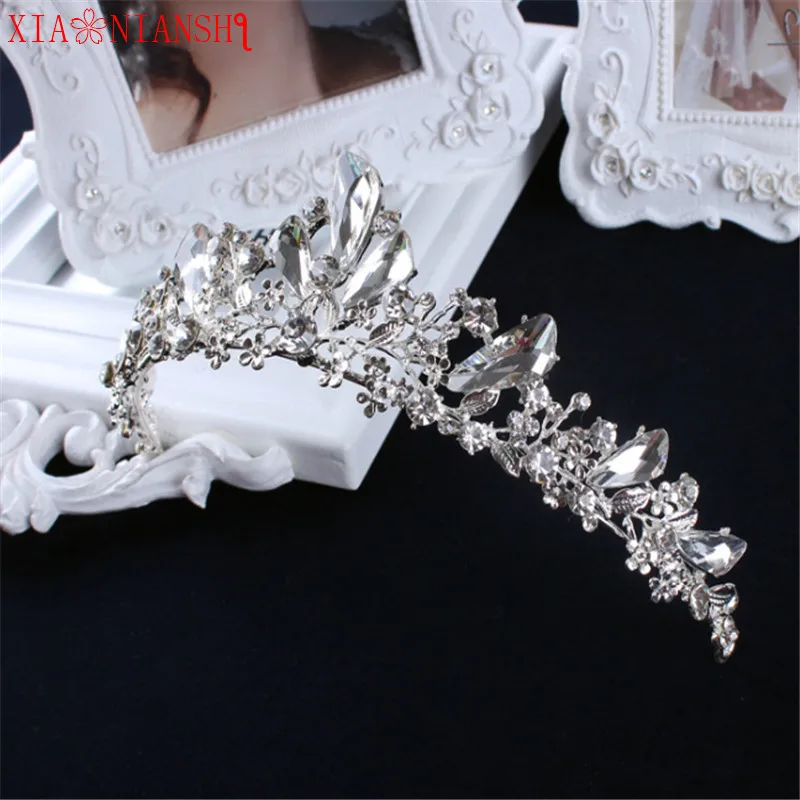 cheap Brand Original Baroque Tiara and Crowns White Crystal King Crown Bridal Tiara Wedding Crown Alloy Queen Princess Flower Tiaras