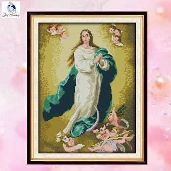 

JoySunday crossstitch kits needlework Set Virgin Mary (3) 14CT 11CT cottonfabric deco painting gift art factory wholesale