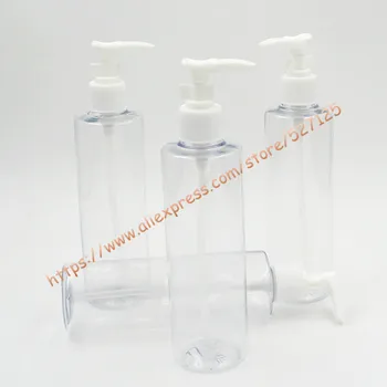 

250ml clear/transparent PET bottle with white plastic long-mouth pump.lotion/hand wash/Shampoo/moisturizer/facial water bottle