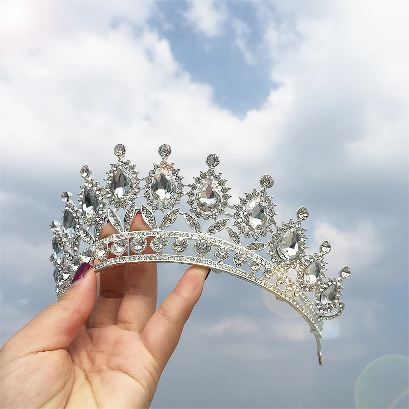 

Stunning Silver Zircon Crystal Rhinestone Royal Princess Wedding Bridal Pageant Prom Tiaras Crowns for Brides Headbands