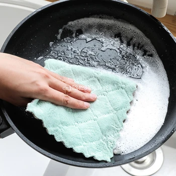 

200pcs Household Cleaning Towel Kitchen Tools Duster Cloth Microfiber Double Sided Dish Towel Lint Free Oil-Free Kitchen Cloth