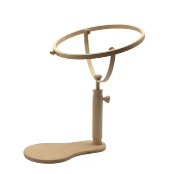 

24cm Round Wooden Embroidery Hoop Frame Stand Rack Holder Cross-stitch Rotatable Adjustable Craft DIY Tools Sewing Accessories