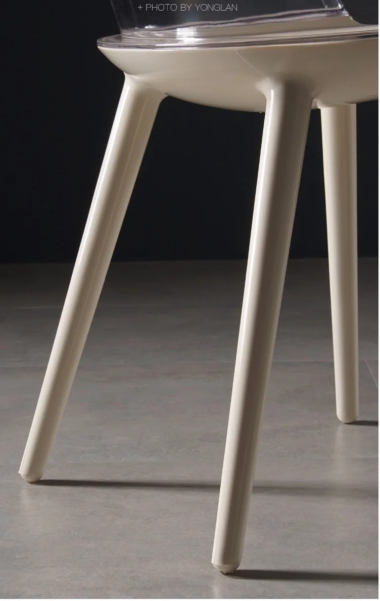 Испания дизайнерский пластиковый стул с прозрачной спинкой/прозрачный кристалл подлокотник