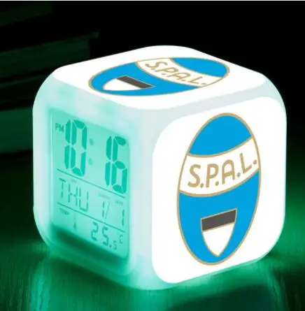 Torino футбольный клуб светодиодный Будильник reloj despertador de cabeceira часы Сенсорное освещение цифровые часы Wake Up в подарок Gox - Цвет: Темный хаки