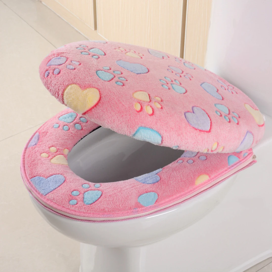 Buy Cat Claw Coral Velvet Luxury Toilet Seat Cover Set