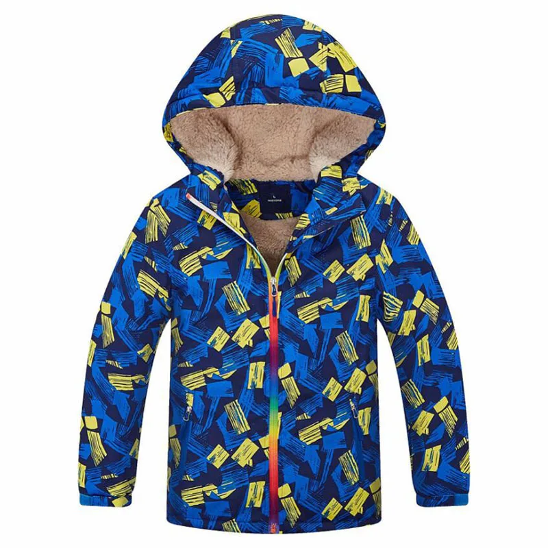Новинка года; зимняя детская куртка; верхняя одежда; спортивные пальто из берберского флиса; детская одежда; Водонепроницаемая ветровка для мальчиков; куртки; топы - Цвет: Синий
