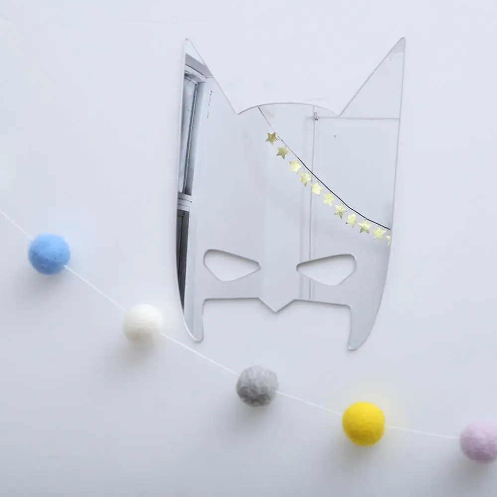 Batman Mask Ins кроличья Корона Акриловые наклейки на стены зеркальные настенные стикеры s домашний Декор Гостиная самоклеющиеся наклейки в детскую комнату украшения - Цвет: Batman Mask