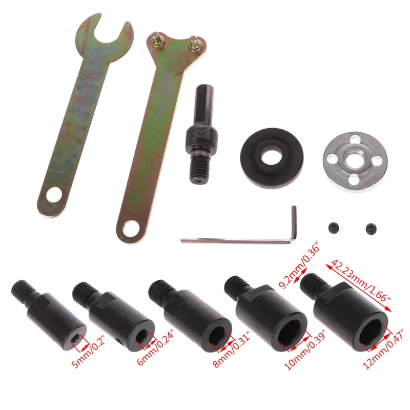 5/6/8/10/12mm Electric Drill Converter Spindle Adapter M10 Angle Grinder Polish