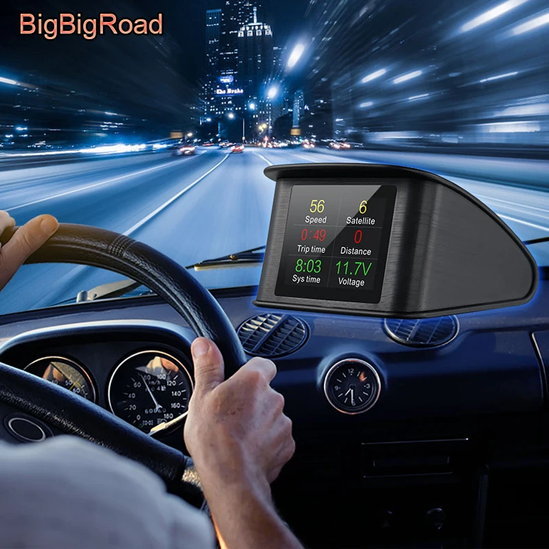 Проектор BigBigRoad на лобовое стекло автомобиля GPS Спутниковое время | Автомобили и