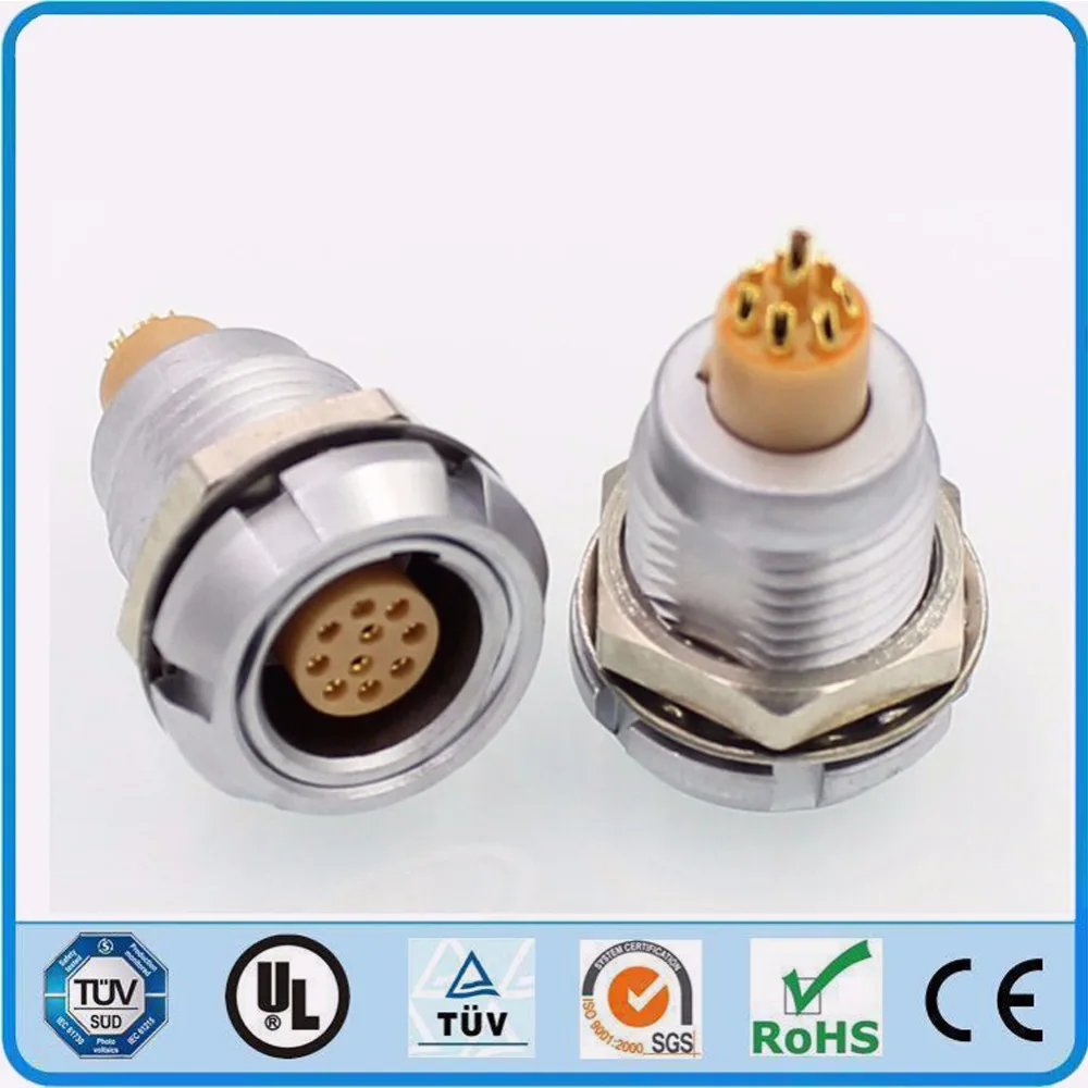 LEMO Connector ECG 1B 2 3 4 5 6 7 8 10 14 16 Pin Two Nuts Solder