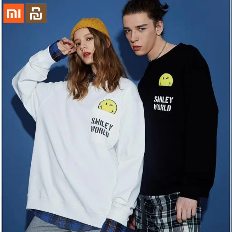 

Xiaomi mijia Smiley World pocket smiley round neck sweater fashion casual 100% cotton popular sweater smart home