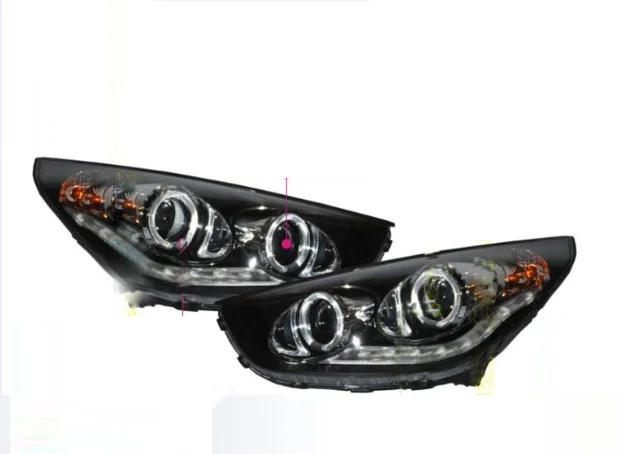 2 шт. автомобильный головной светильник для 2010 2011 2012 2013 года IX35 головной светильник s IX 35 Tucson DRL HI LO HID xenon