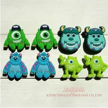 Одиночная 1 шт. медальоны для обуви из ПВХ университета монстров, аксессуары для обуви с пряжками, браслеты Croc JIBZ, подарок на Рождество для детской вечеринки