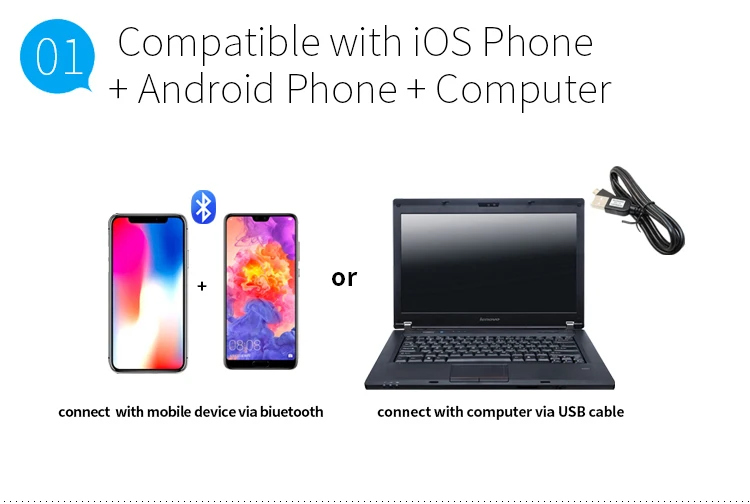 Мини Bluetooth принтер термопринтер квитанция билетов USB портативный беспроводной для Android IOS и Windows 58 мм принтер