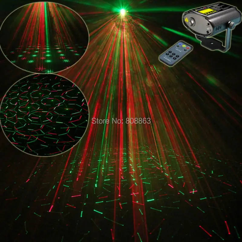 

High Quality R&G Mini Laser Projector Remote Lines Fireworks Patterns Light DJ dance Disco Bar Home Party Xmas Stage Lights