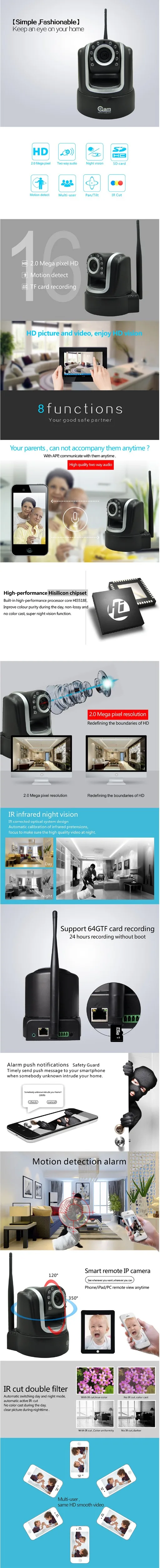 НЕО Coolcam nip-16sy Full HD 1080 P P2P Wi-Fi ip-камера, Беспроводной cctv full hd ip камеры и бесплатное приложение