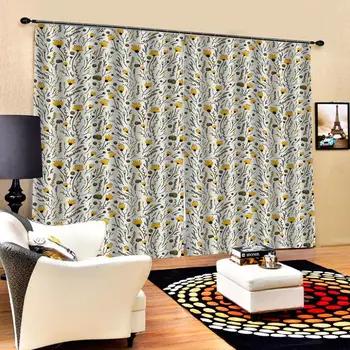 

Customized size Luxury Blackout 3D Window Curtains For Living Room full flower curtains Blackout curtain