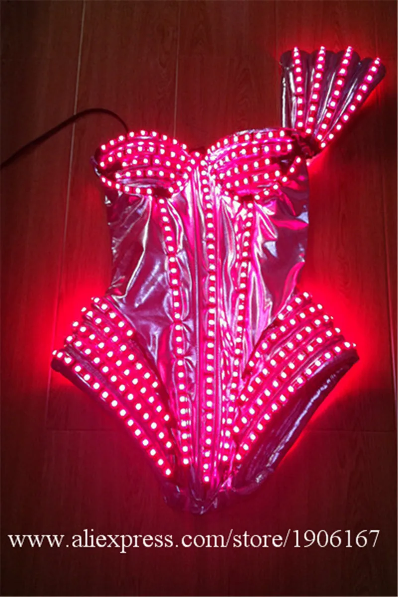 

Full Colors Led Flashing Luminous Light Up Sexy Lady DS Dress Suit Costume Dance Wear For Women LED Clothing Free Shipping