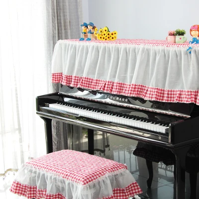 Пыли крышка фортепиано романтические кружева в пасторальном стиле для Yamaha 88-ключ Электрический Скатерть на пианино Универсальный 1 комплект - Цвет: Red square