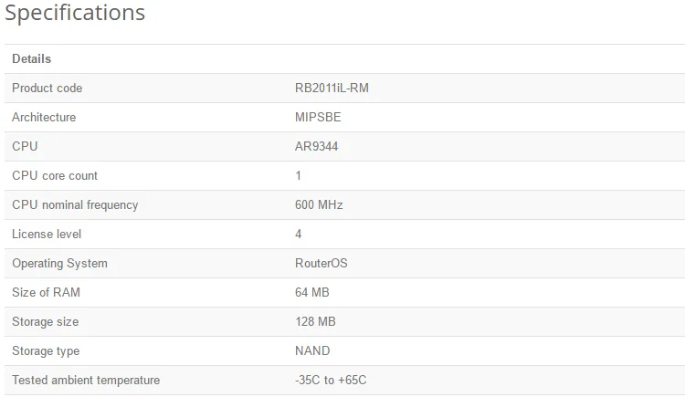 MikroTik RB2011IL-RM маршрутизатор 600 МГц память 64 Мб, Заводская пломба пассивное питание через Ethernet 5x10/100 Мбит/с, 5x10/100/1000 Мбит/с