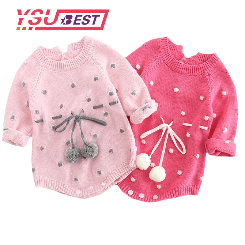 

Autumn Baby Knitted Rompers Sweater Baby Girl Long-sleeve Knitted Overalls Infant Girl Princess Cotton Clothes Baby Girl Romper