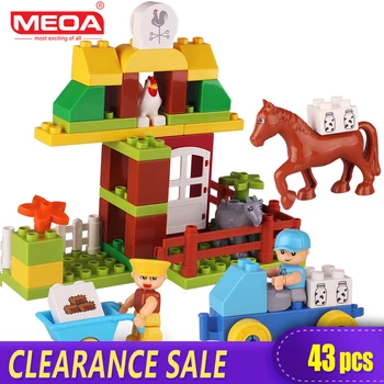 

Clearance Sale Preschool 43pcs Big Size Building Block Toys for Children My Town Large Bricks with Figures With Duplo
