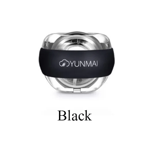 Xiaomi YunMai наручный шар светодиодный гироскоп эфирный Спиннер Гироскопический тренажер для предплечья гироскоп мяч - Цвет: Black