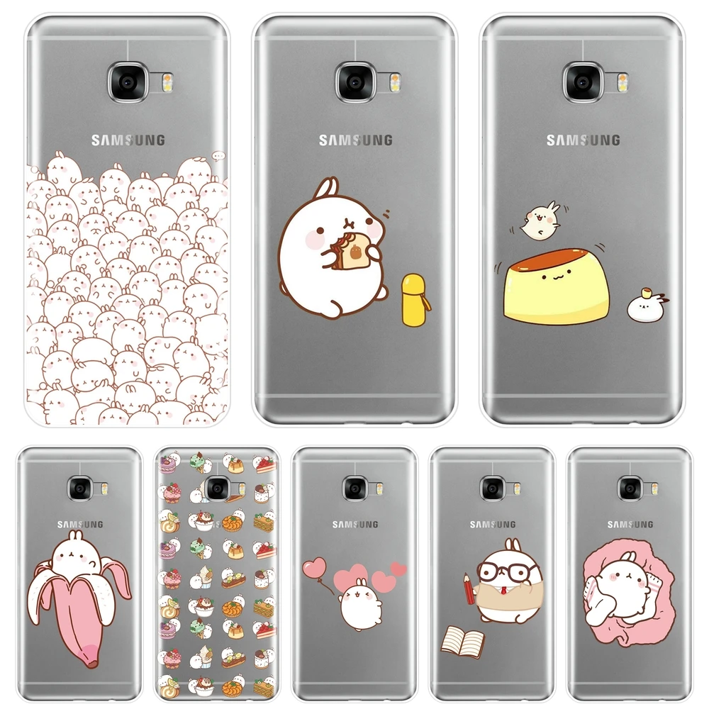 Funny Kawaii Cute Rabbit Animal Soft Back Cover For Samsung Galaxy C5 C7 C8 Phone Case Silicone C9 Pro | Мобильные телефоны и