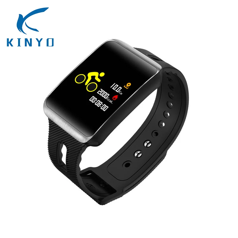Kinyo смарт-браслет сердечного ритма кровяного Давление для отображения данных по содержанию кислорода в крови IP67 Водонепроницаемый цветная hd-камера заднего вида c экран pk браслет Xiaomi 2