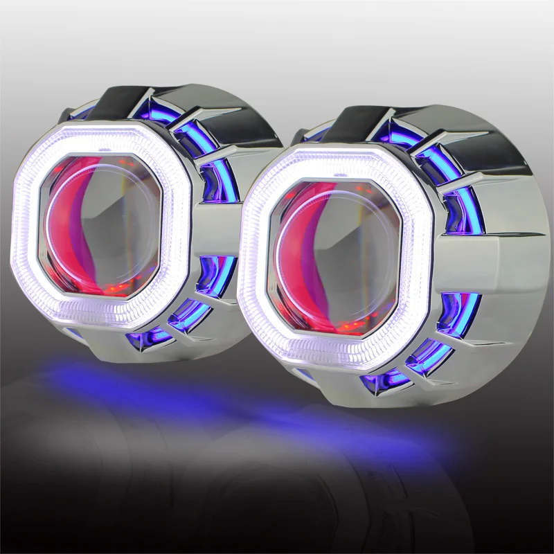 3 inch bi xenon projector lens double angel eyes kit H1 Bulbs with H1/H4/H7/9005/9006  headlights in car lights source