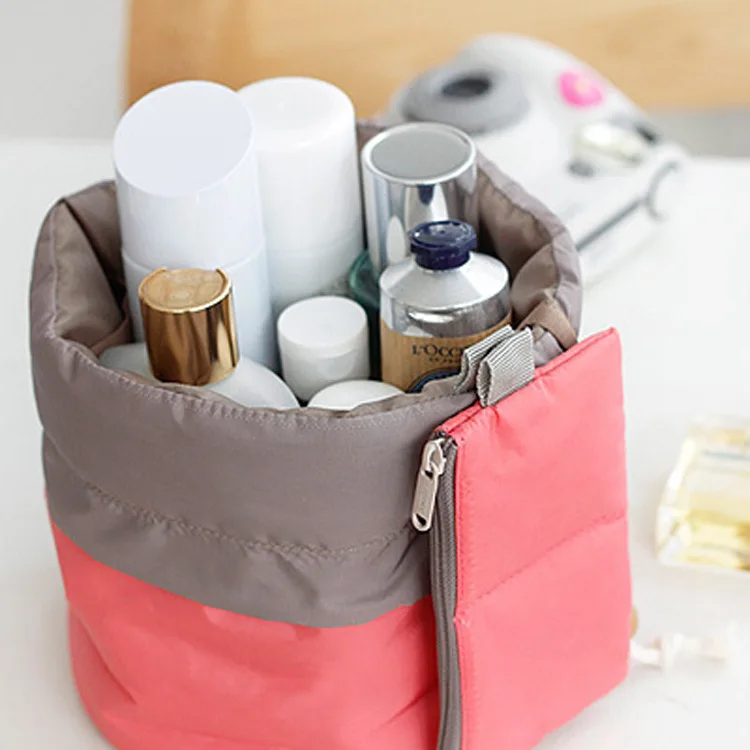2015 Korea Fashion Cylinder Cosmetic Makeup Waterproof Storage Washing Bags Toiletry Travel Bag Nylon Kits Wholesale | Багаж и сумки