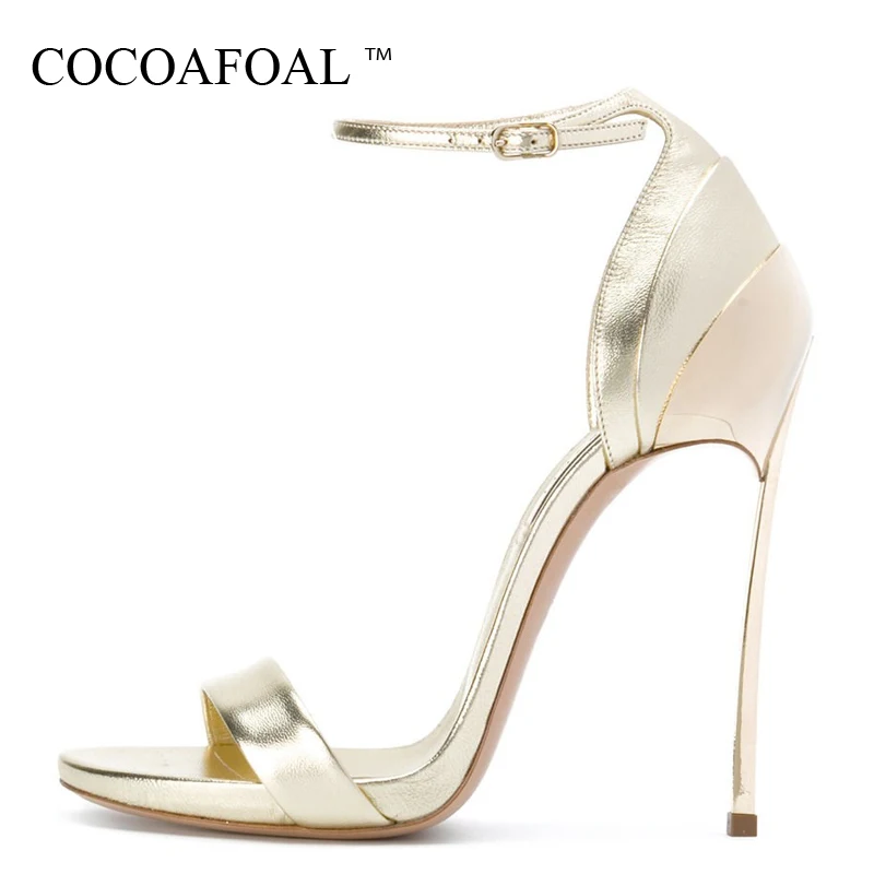 

COCOAFOAL Women Fashion Heel Height Sandals Plus Size 33 43 Gladiator Bridal Shoes Party Golden Silver Sexy Wedding Sandals