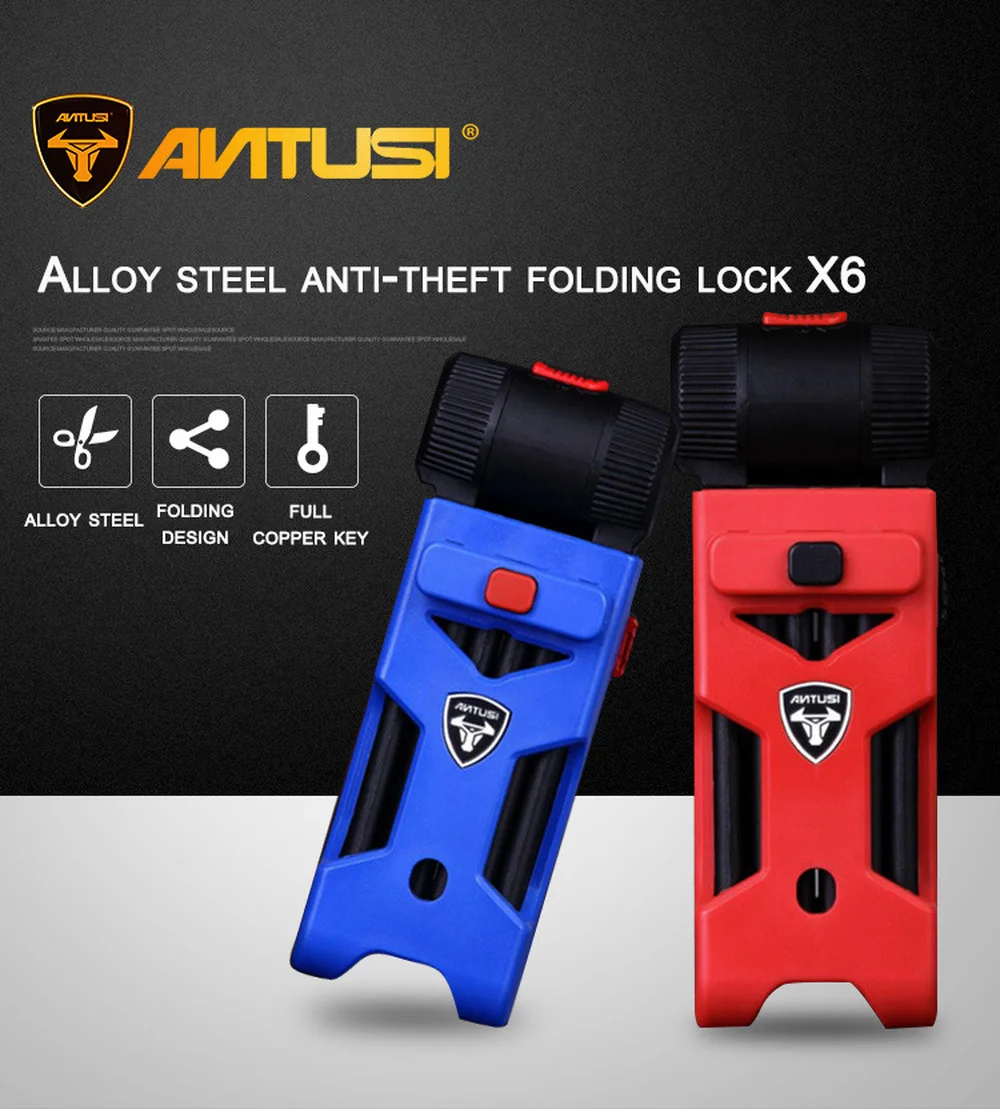 

750mm Bicycle Lock Alloy Steel Safe Anti-theft Bike Folding Lock MTB Stainless Steel Rivet Connection Anti-8-12T Hydraulic Clamp