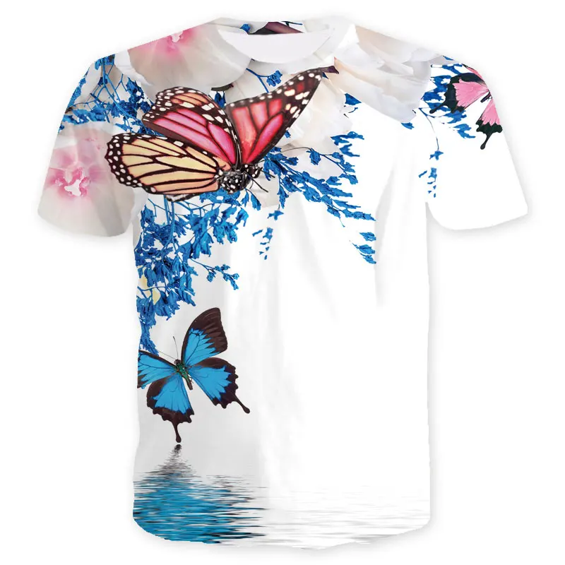 Jumeast Новая мода Открытая Летняя обувь футболка Для мужчин/wo Для мужчин 3d футболки принт красивая бабочка бренд футболки Футболки