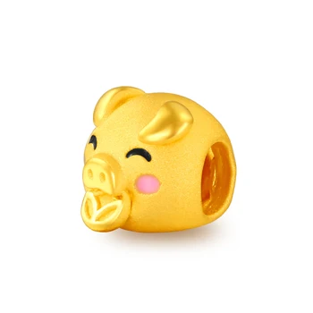 

New Arrival 24K Yellow Gold Bracelet 999 Gold 3D Coin Pig Bracelet