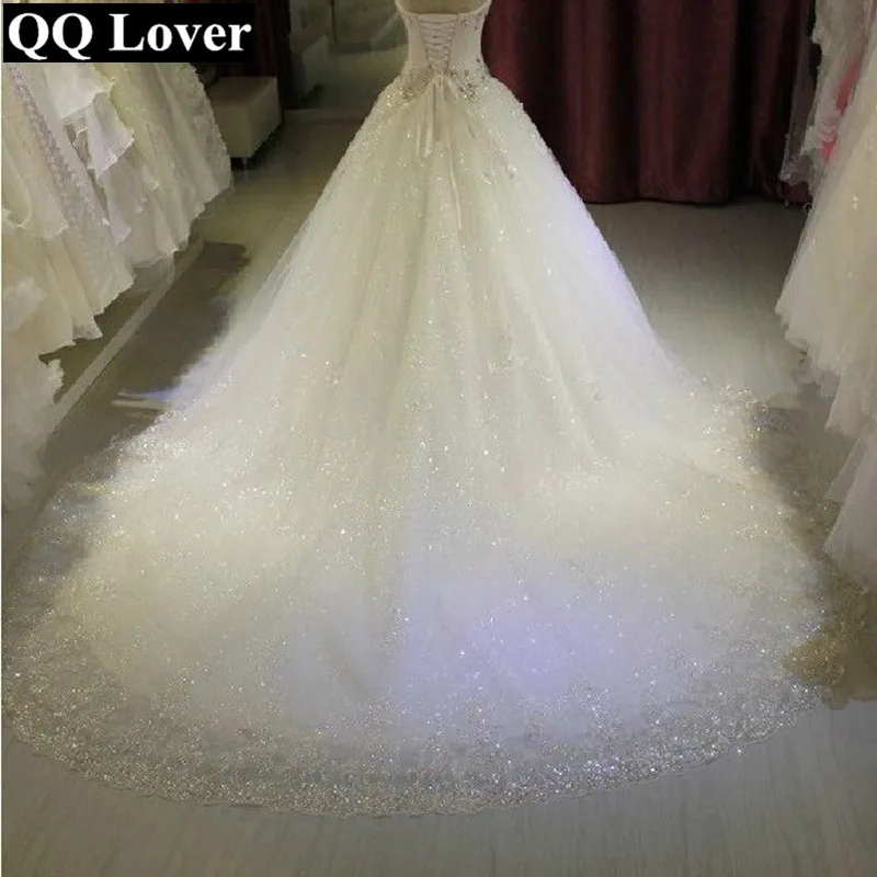 

2019 New Vintage Wedding Dress Luxury Beaded Custom-made Plus Size Bride Wedding Gown Vestido De Noiva