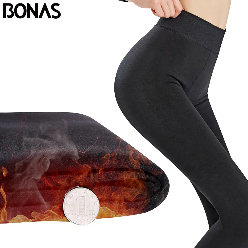 amazon leggings BONAS Woman Black Leggins Elasticity Breathable Polyester Thick Velvet Pants Leggings Queen Size Warm Leggings Woman Clothing carhartt leggings